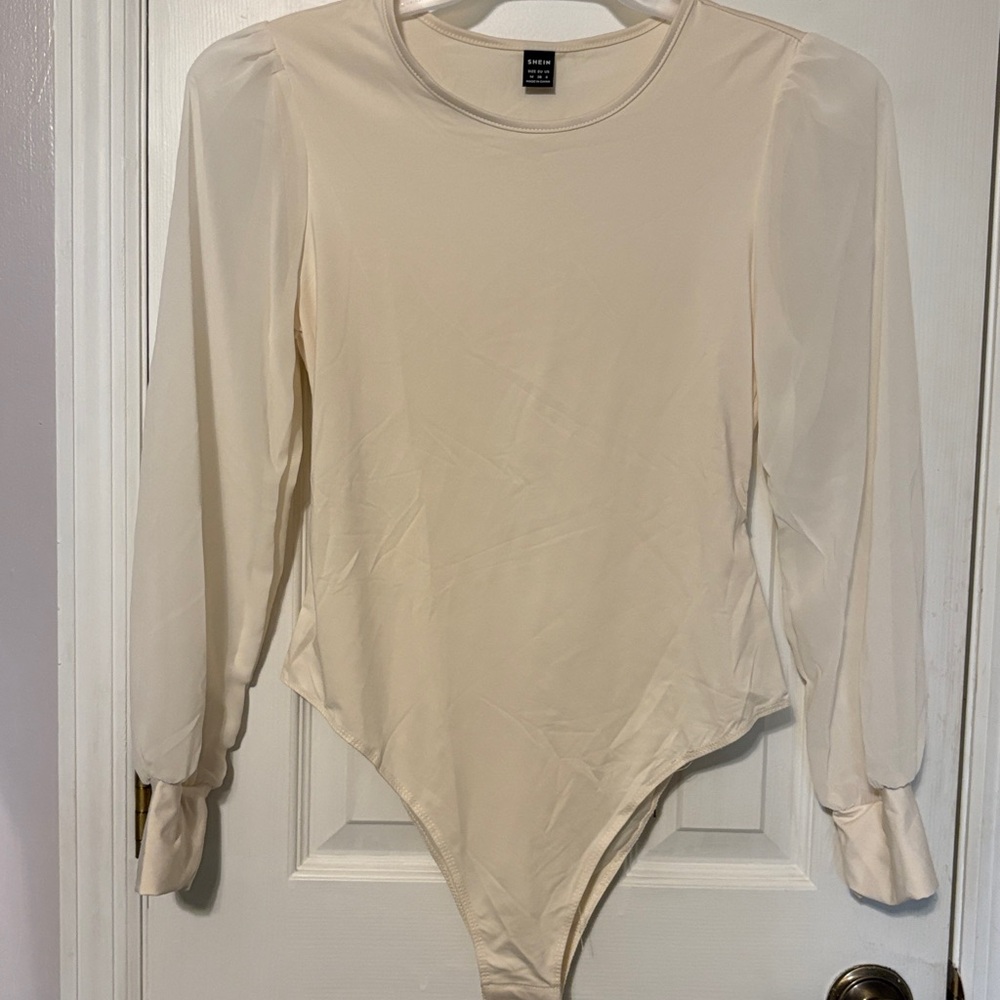 SHEIN Cream Round Neck Top Never Worn